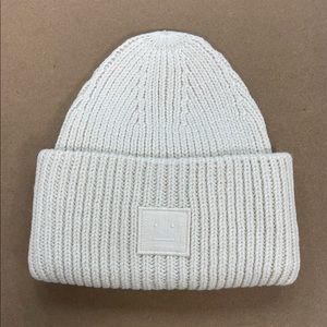 Acne Studios Cream Wool Knit Beanie Toque Hat NEW O/S